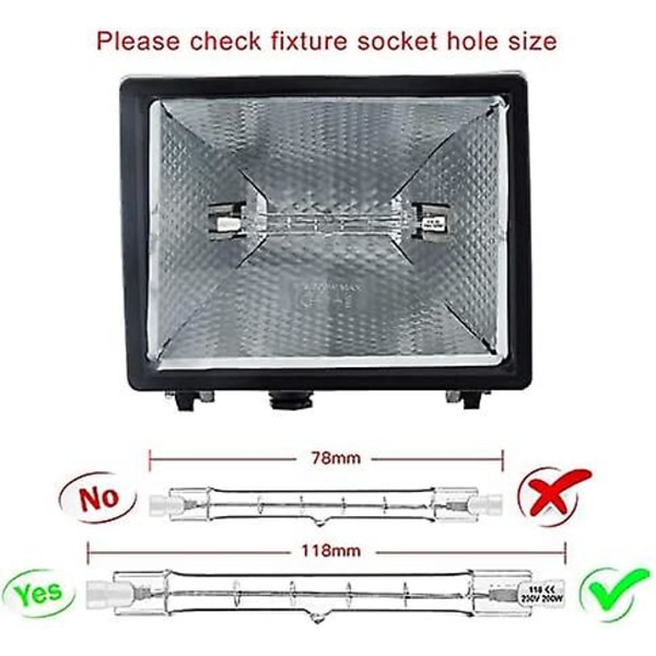 5-pak R7s halogenlampe 118 mm 400 W 230 V, R7s halogenpære 118 mm, dimmbar R7s halogenlampe halogenpære