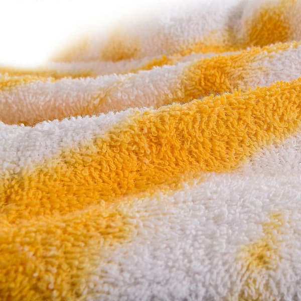Badehåndkle med hette til barn, 100 % bomullsfrotté badekåpe for gutter og jenter 128 Tie Dye Mustard 6-9 Years