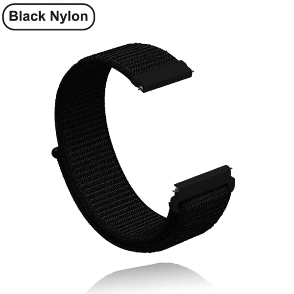 18mm 20mm 22mm Nylon Rem för Garmin Vivoactive 3 4 4s Band Klocka Venu 2 2s SQ Forerunner 645 Armband Nylon - Nylon Svart Nylon Black 18MM
