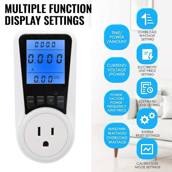 Energimätare med LCD-display 16A