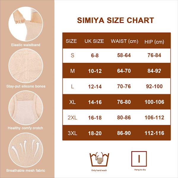 Højtaljede Tummy Control Trusser, Højtaljede Shapewear til Kvinder Tummy Control, Komfortable Body Shaper Trusser, M Farve color M