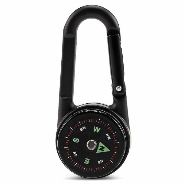 Dubbelsidig 3 i 1 minikompass karbinhake termometer