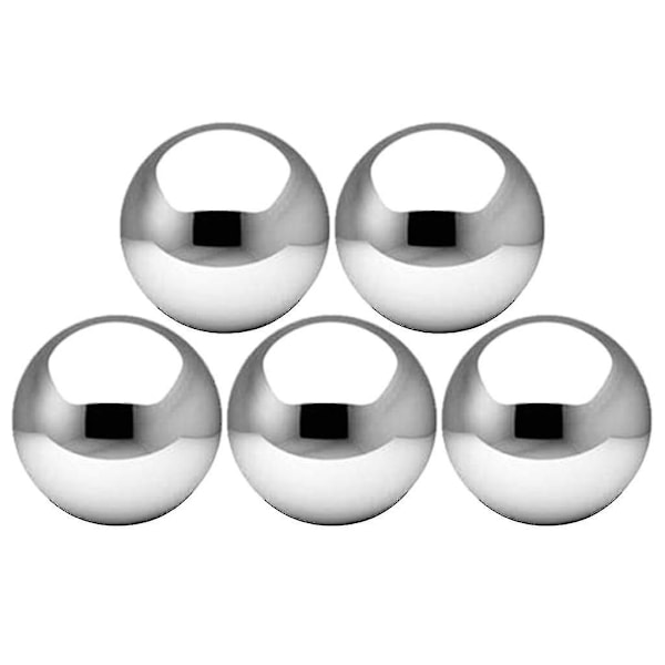 5 stk rustfritt stål speilpolert hule speilglober reflekterende hageglober flytende støvglober globus 50mm