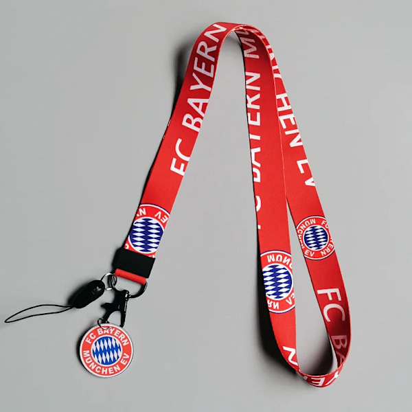 Fodboldstjernehold mobiltelefon lanyard anti-tabt nøglering arbejds kort aftagelig snor fan gave 2