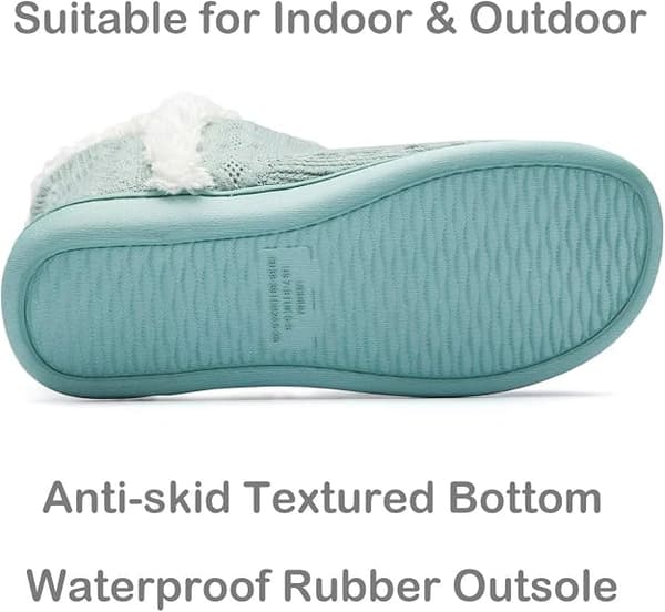Varma Bootiestofflor för Kvinnor, Fluffiga Plåster, Inomhus & Utomhus, Vinterbootiestofflor