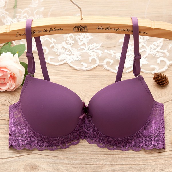 Damer i skinnende blonde bh - ensfarvet skinnende sexet undertøj - damer lilla Purple 36/80AB