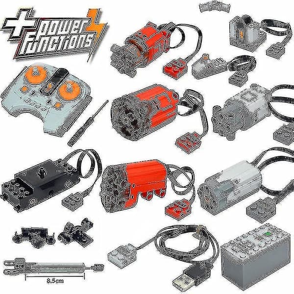 Moc Technic Dele Power Functions Motor Multifunktionsværktøj Servotogmotor PF 8293 8883 Model Kompatibel med alle mærker Byggeklodser BT
