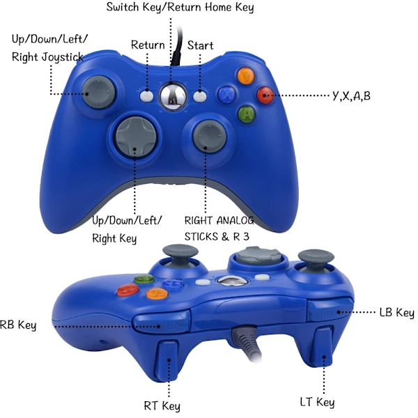 Ny design Xbox 360 Controller USB Wired Game Pad för Microso