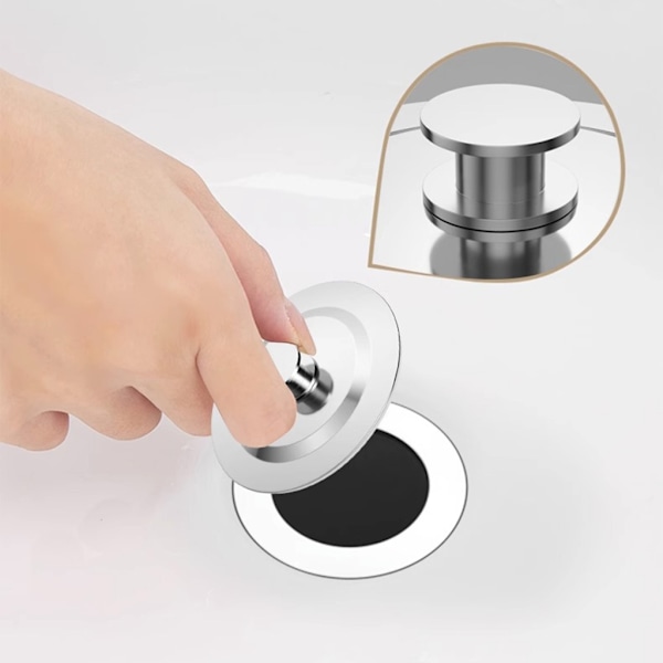 Badkarspropp i Rostfritt Stål Handfat Badkarspropp Kåpor Universal Avloppspropp null - C 0.06