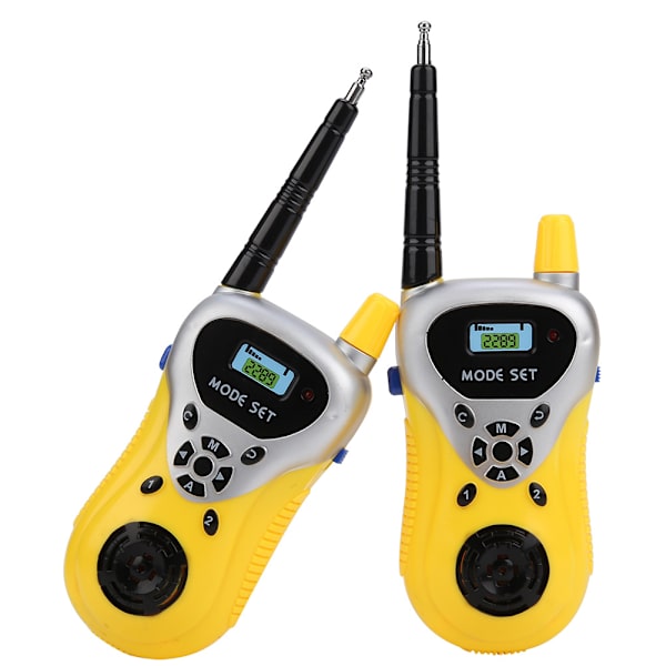2 st Barnens Walkie Talkie Tvåvägs Lång Räckvidd Barnleksaker Present (Gul)