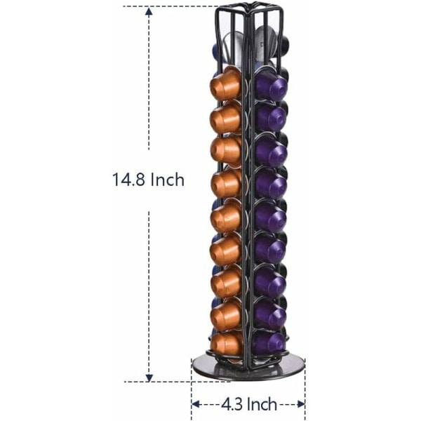 Nespresso holder Nespresso kaffekapselholder Nespresso kapselholder 40 stk. 360 graders roterbar kapselholder, sort[qb]