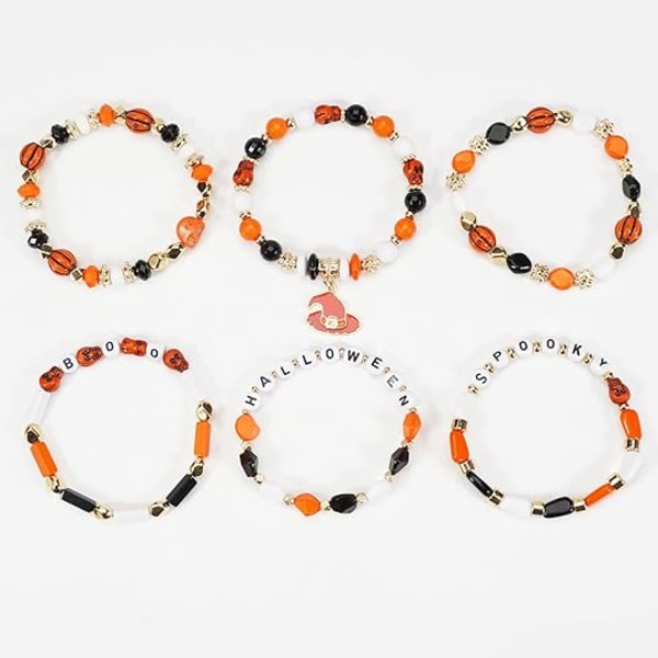 Halloween Armbånd Stakbare Heishi Perle Stretch Armbånd（Style 12） Style 12