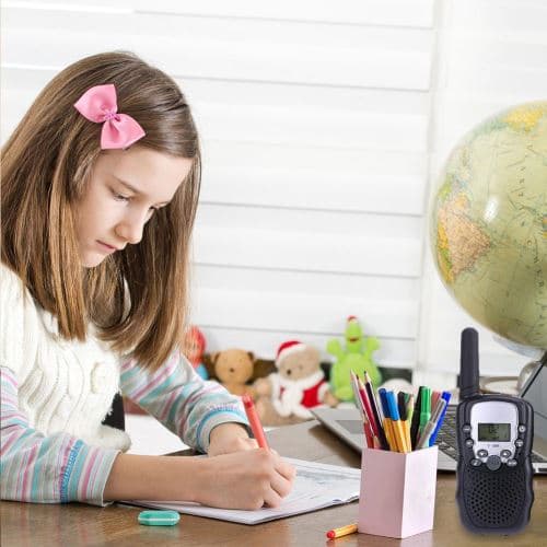 Højfrekvent mini trådløs walkie-talkie til børn (sort), 2 stk.