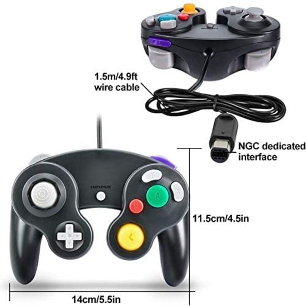 Gamecube Gamepad, 2-pakke klassisk gamepad med vibrasjonsjoystick