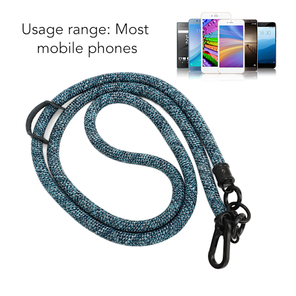 10MM Mobiltelefon Lanyard Metall Polyester Justerbar Axelrem Kring Halsrem för de Flesta Smartphones