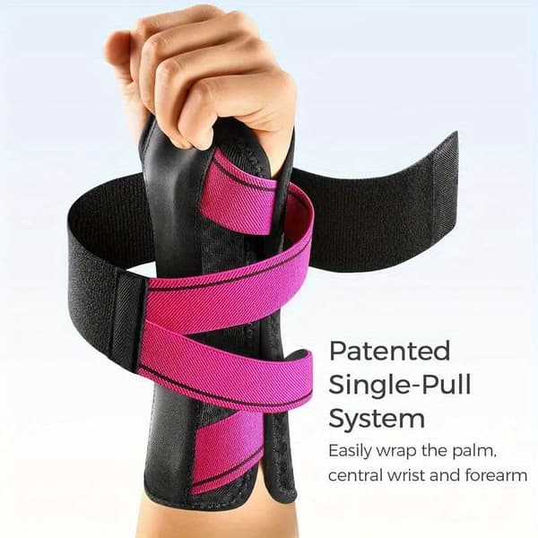 Handledsstöd Justerbart Andningsbart Handledsstöd för Arbete Sport Black & Pink Right Hand-L/XL