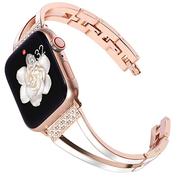 Metalrem til Apple Watch Ultra 49mm 8 7 6 5 4 SE 3 2 45mm 41mm 44mm 42mm 40mm til rustfrit stål sildebensarmbånd Rosaguld- Perfet Rosaguld Rose gold For 38mm 40mm 41mm