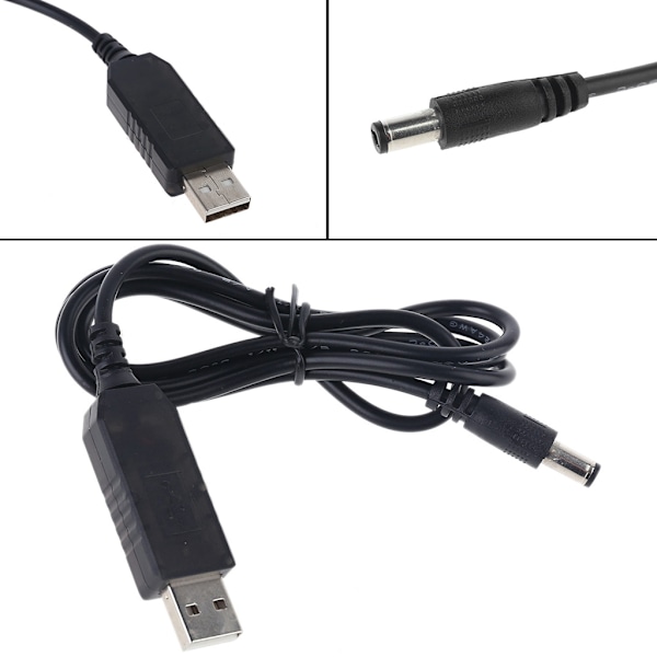 Universell for QC 3.0 USB til 5V-12V Justerbar Spenningstrinn Opp 5.5x2.1mm Kabel Strømforsterkningslinje for WiFi-ruter LED-stripe