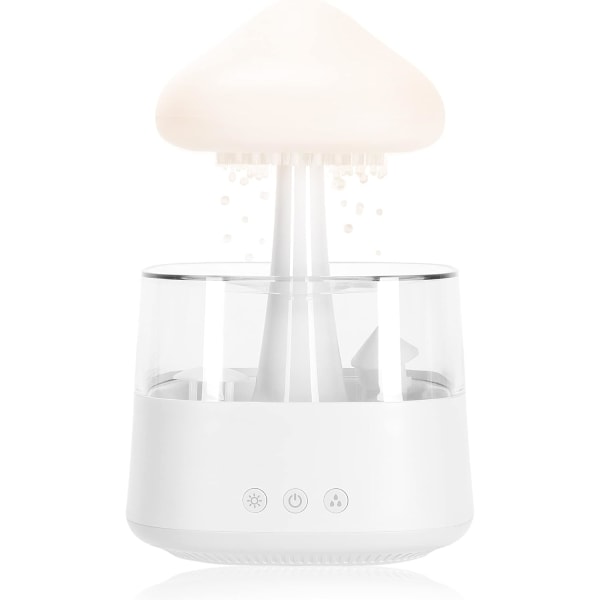 Rain Cloud Humidifier Water Drop with Adjustable LED Lights White Noise Humidification Desktop Fountain