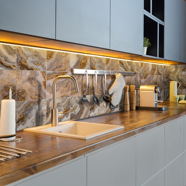 10 st mosaik väggkakel klistermärke badrum kök hem Dekal dekor Grå och Guld Marmor Grey and Gold Marble 15x15cm(6x6")