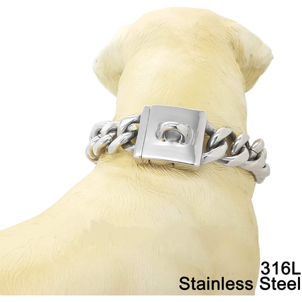 Stor hundekæde halsbånd 23MM Heavy Duty tyk cubansk link hund Co 66cm