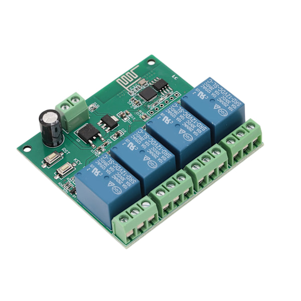 Kanalrelæmodul ESP8266 Chip WiFi Trådløs Kontrol Kvadratisk Relækort til Elektronisk Udstyr DC12V