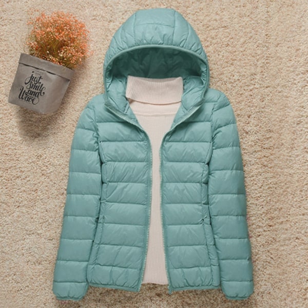 Plush Damjacka med Huva för Kvinnor, Zip-Up, Dunjacka med Fickor, Lämplig för Shopping, Hudrosa skin pink 3xl