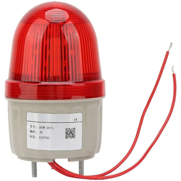 AC 220V/3W LED-blinklys, LED-blinklys, advarselslys, alarmlys, fast bolt, diameter 75mm