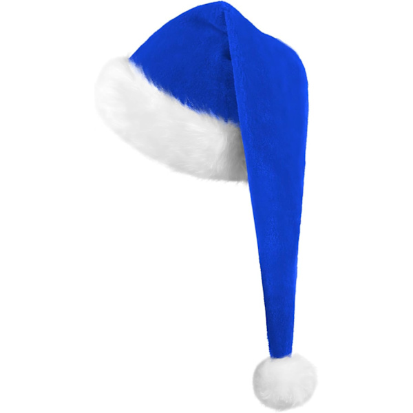 Julhatt Tomtehatt För Vuxna, Plus Lång Julhatt Lyxig Tomtehatt, Julpartyhatt För Män Och Kvinnor, Jultillbehör Blå blue adult