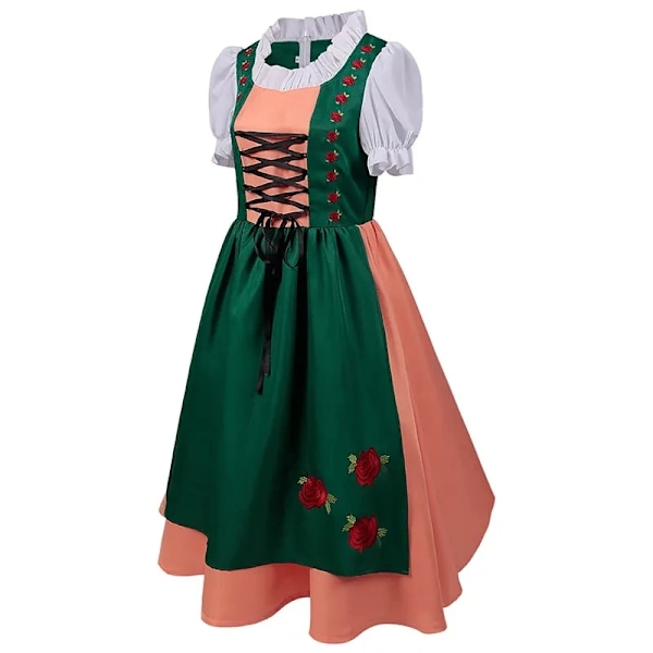 Mub- Kvinnor Bayerska Oktoberfest Tyska Öl Wench Cosplay Kostym Vuxen Oktoberfest Dirndl Klänning Med Förkläde Öl Flicka Maskeraddräkt 1 G 1 Z 1 1 M