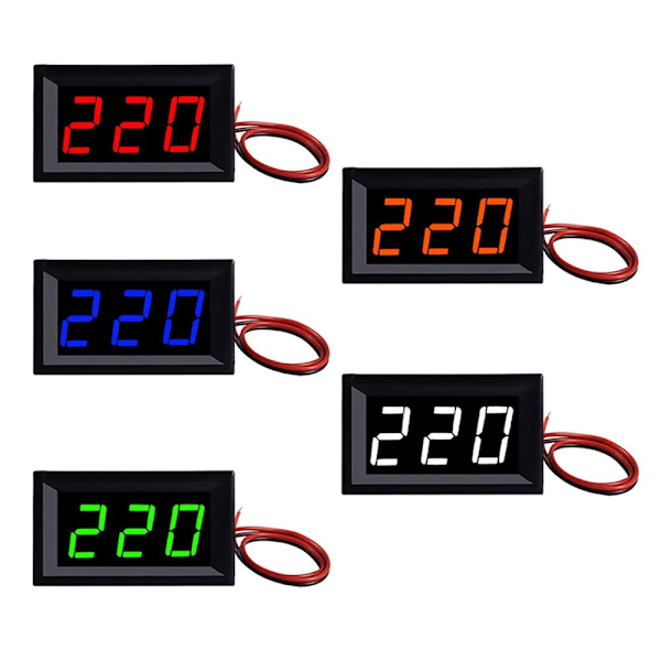 Digital Voltmeter Spændingsmåler Volt Instrument Værktøj RØD