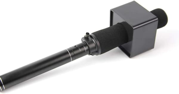 2 stk. Mikrofonflaggstasjon Bærbar firkantet kube Intervju mikrofon Mikrofonlogo Flaggstasjon Utstyr, ABS-materiale, Hvit