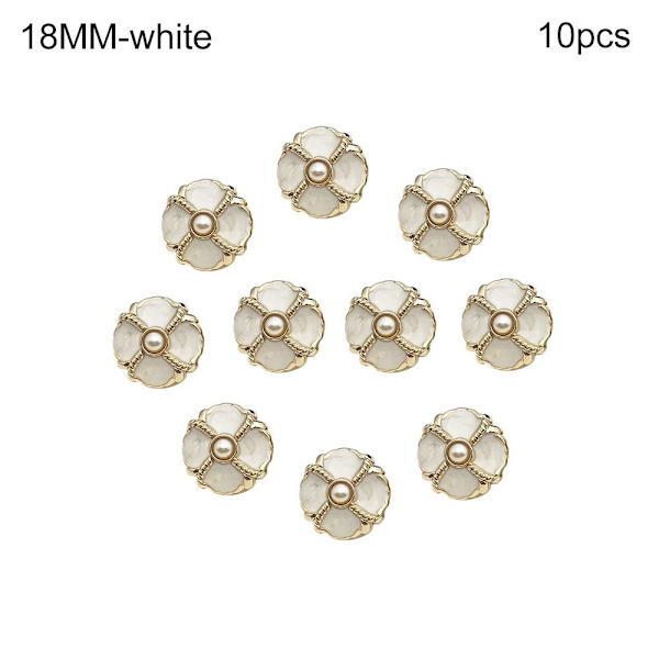 10 stk metallperleknapper skjorteknapper HVIT 18MM10PCS 10PCS - spot salg hvit white 18MM10pcs-10pcs