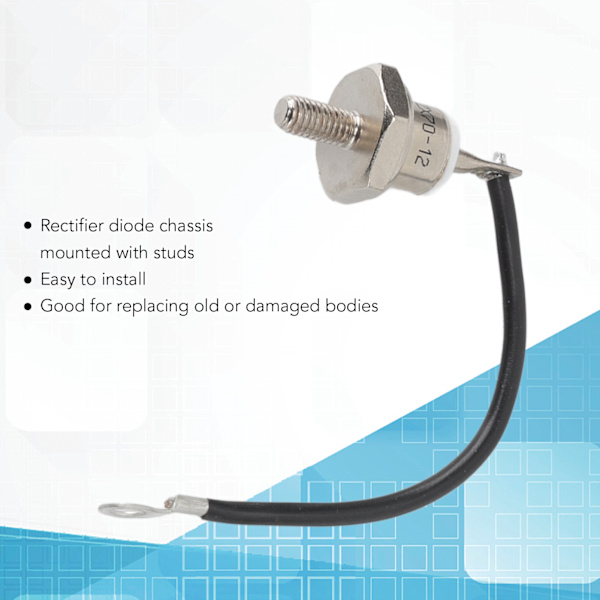 3 stk ZX70 12 dioder Anti-rust Stabil ytelse 70A Diode med ledning for motorkontroll Negativ svart ledning