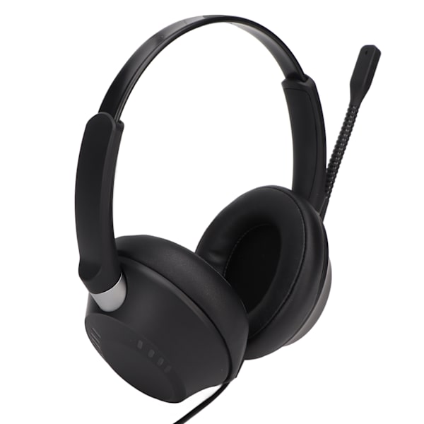 Binaural kundtjänst headset volymjustering mikrofon mute 3,5 mm telefon headset med USB ljudkort för kontor