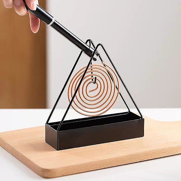 Jern Myggespiralholder, Røgelseholder, Spiral Røgelsebrænder, Moderne Afvisende Røgelseholder til Husholdning, Soveværelse, Terrasse Black