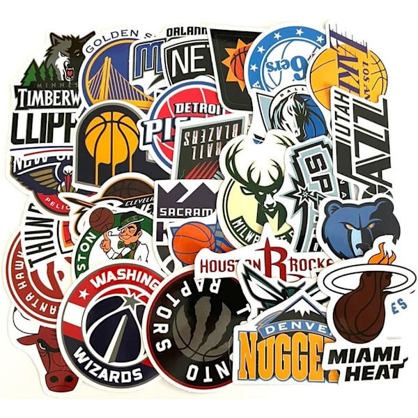 NBA-klistremerker (50 ark) NBA-basketball for smarttelefoner, sykler, Pg