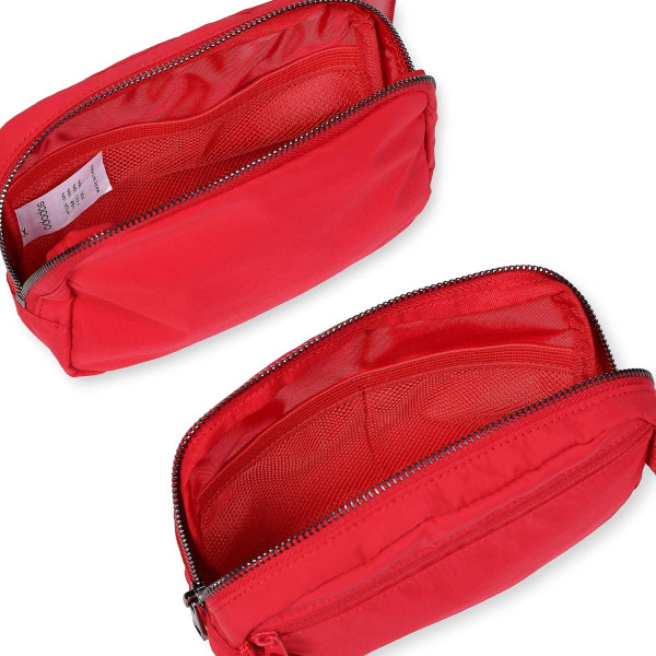 Unisex mini bæltetaske med justerbar rem Lille mavetaske til WELLNGS red