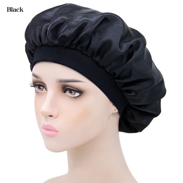 Satin sovehue, sort, one size
