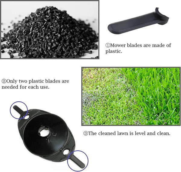 50 st gräsklipparblad i plast, kompatibla med Flymo Micro Lite Hovervac Mow N Vac
