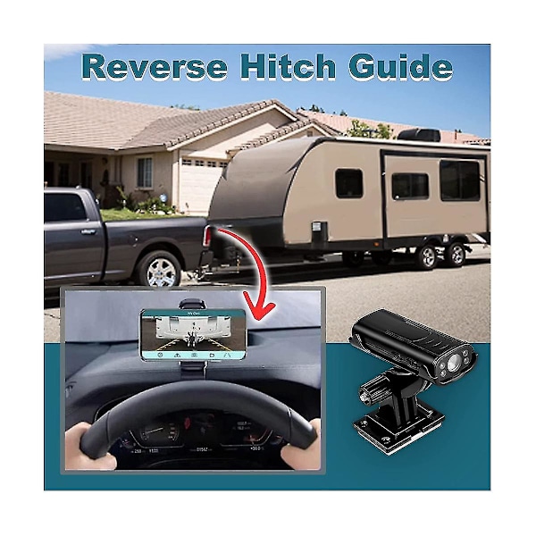 Bakkamera med Reverse Hitch Guide, Trådløs Bakkamera til Biler, HD Vandafvisende Nattesyn Reverse Hitch G