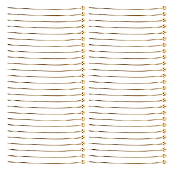 50 st Ballhuvudnålar Smycken Hänge DIY Hantverk Pärltillverkning Delar Tillbehör Leveranser Guld 40mm / 1.57tum 0.1