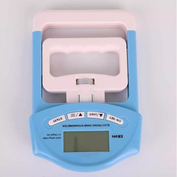 Blå Digital Hånddynamometer - Kraftmåling - Automatisk Opptak - Elektronisk Gripstyrke - 90 kg