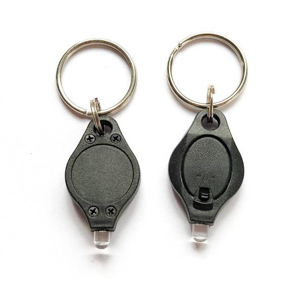 Mini LED Nøkkelring Lommelykt, Svart (Batteri Ikke Inkludert) 5 stk