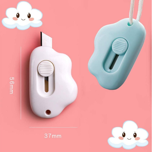 Mini verktøykniv eske kutter innfellbar brevåpner, papp - Perf 3pcs (Pink/Blue/White)