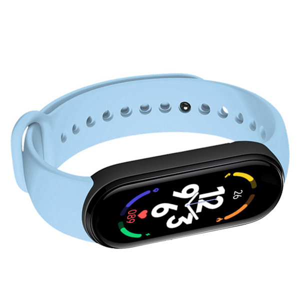 M7 Smart Armbånd Multifunktion Silikone Dynamisk Farve Stor Skærm Fitness Watch Band til Pulsmåling Søvn Overvågning Blå