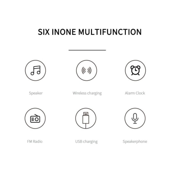 Bluetooth-høyttaler multifunksjonsvekkerklokke med radio LED