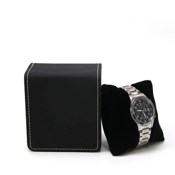 Lnofxas Sort Enkelt Ur Gaveæske med Pude PU Læder Armbåndsur Display Etui Organizer til Mænd