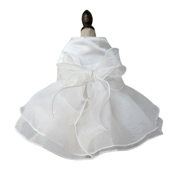 Hund Bröllopsklänning Valp Bröllopskostym VIT XL Vit[qb] White XL