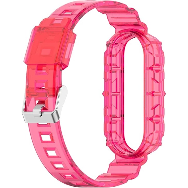 Smartwatch Rem for Xiaomi Mi Band 7/6/5, Transparent Silikon Rem, Udskiftningsarmbånd til Xiaomi Pink